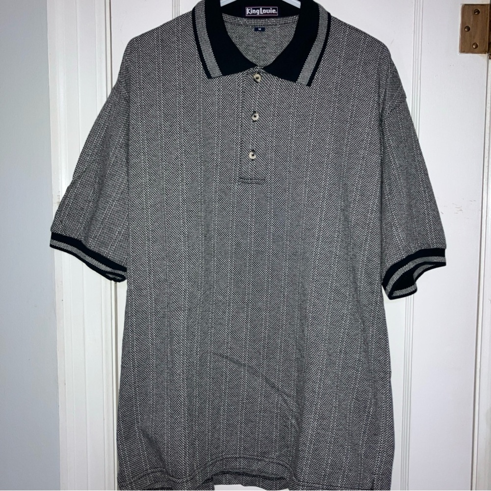 Vintage King Louie Bowling Gray Polo Shirt M